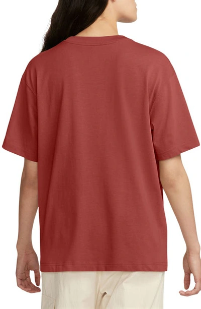 Shop Jordan Collage Girlfriend Oversize T-shirt In Dune Red/ Legend Medium Brown