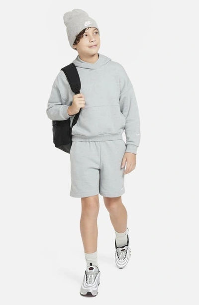 Shop Nike Kids' Icon Fleece Pullover Hoodie In Light Pumice/ Light Silver