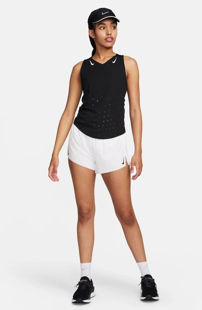 Shop Nike Dri-fit Aeroswift Running Shorts In White/ Black