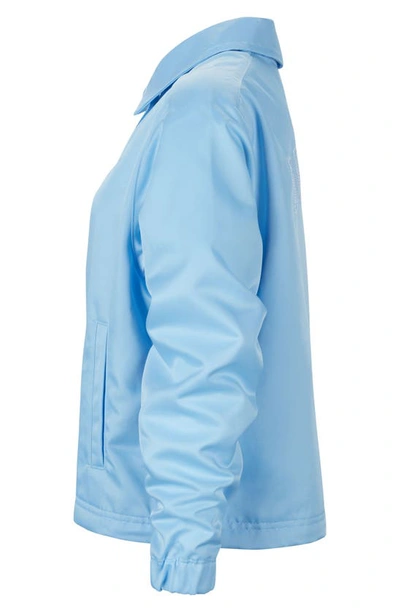 Shop Nike Kids' Sportswear Snap Front Jacket In Aquarius Blue/ White