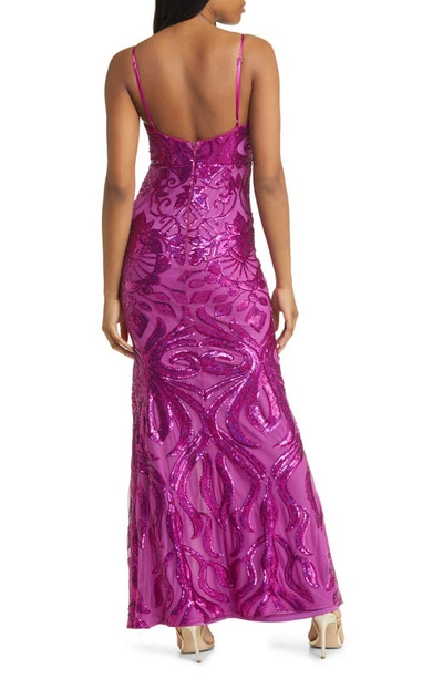 Shop Lulus Made For Magic Sequin Mermaid Gown In Shiny Magenta