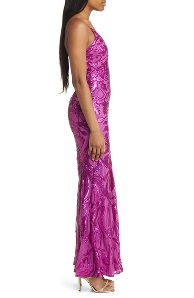 Shop Lulus Made For Magic Sequin Mermaid Gown In Shiny Magenta