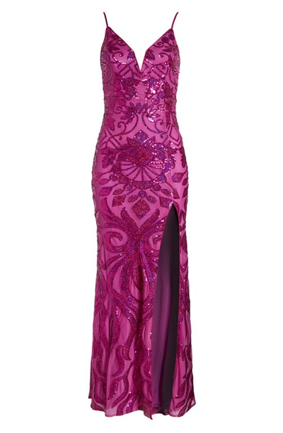 Shop Lulus Made For Magic Sequin Mermaid Gown In Shiny Magenta