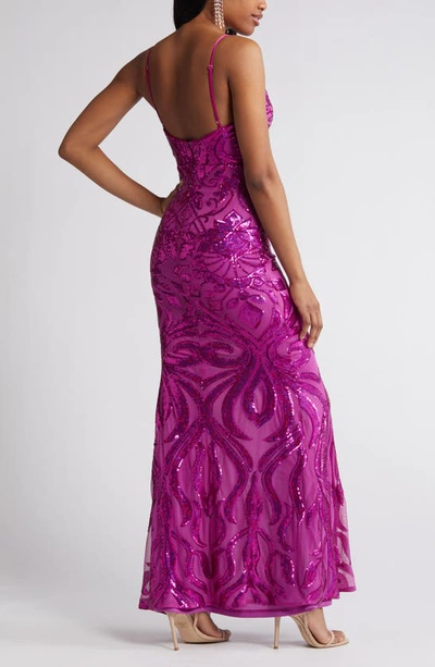 Shop Lulus Made For Magic Sequin Mermaid Gown In Shiny Magenta