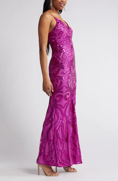 Lulus Made For Magic Magenta Sequin Mermaid Maxi Dress In Shiny Magenta