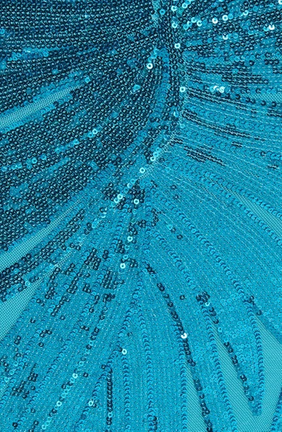 Lulus Sparkle Til Dawn Sequin Mermaid Gown In Shiny Light Blue
