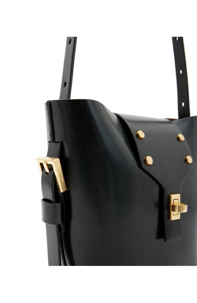Shop Allsaints Miro Crossbody Bucket Bag In Black