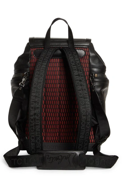 Shop Christian Louboutin Small Explorafunk Empire Leather Backpack In Black/ Black/ Black