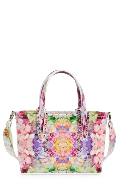Shop Christian Louboutin Mini Cabata Blooming East/west Patent Leather Tote In M024 Multi