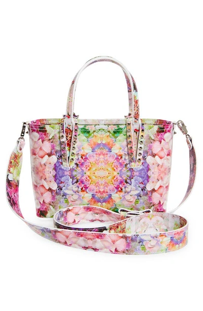 Shop Christian Louboutin Mini Cabata Blooming East/west Patent Leather Tote In M024 Multi
