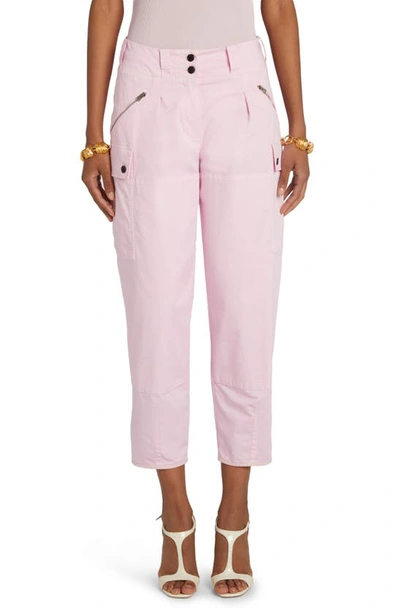 Shop Tom Ford Cotton Stretch Twill Crop Cargo Pants In Light Pink