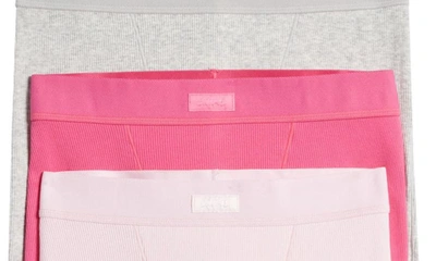 Shop Skims 3-pack Cotton Rib Boxers In Hot Pink Multi