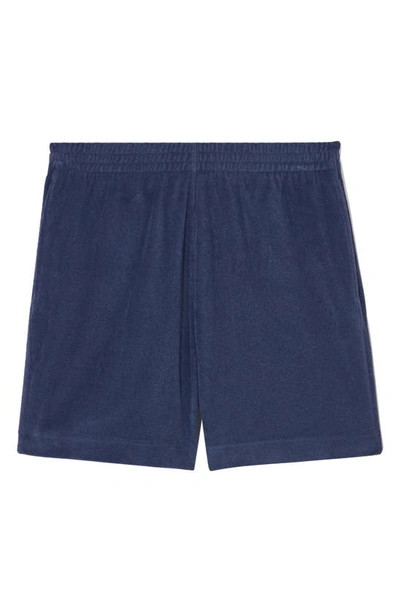 Shop Cos Alai Cotton Terry Cloth Shorts In Blue Medium Dusty Navy/ Black