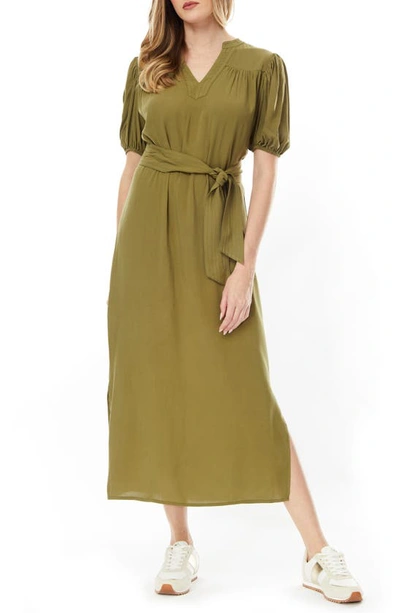 Shop By Design Montana Challis Midi Dress In Olive Branch