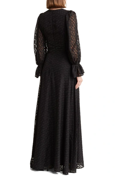 Shop By Design Eva Long Sleeve Maxi Dress In Black