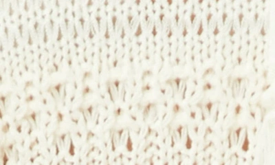Love By Design Ellie Crochet Hooded Sweater In Bleached Sand