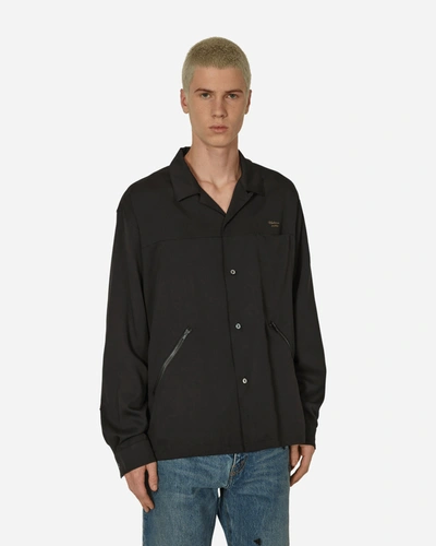 Shop Undercover Open Collar Shirt In Black