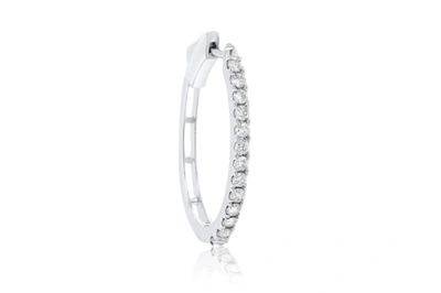 Diana M. 14kt White Gold Diamond Half-way Oval Hoop Earrings Containing 0.50 Cts Tw In White
