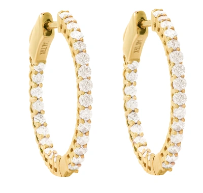 Diana M. 14k Yg 1ct Tw In-out Round Hoops In Yellow