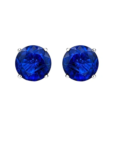 Diana M. 14kt White Gold Round Sapphire Stud Earrings Containing 0.50 Cts Tw In White
