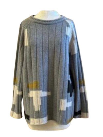 Shop Cividini Sweater Stripe In Grey Multi