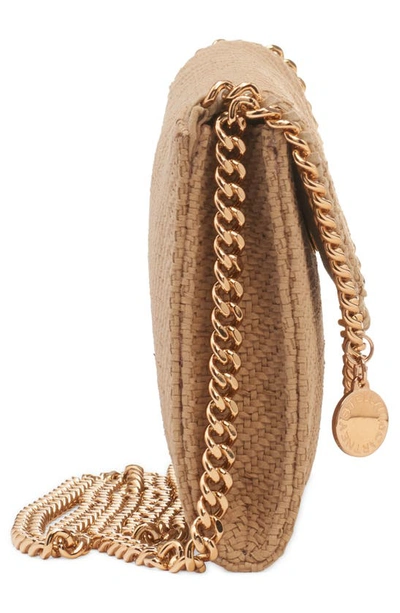 Shop Stella Mccartney Mini Falabella Woven Faux Suede Crossbody Bag In 9801 Light Camel