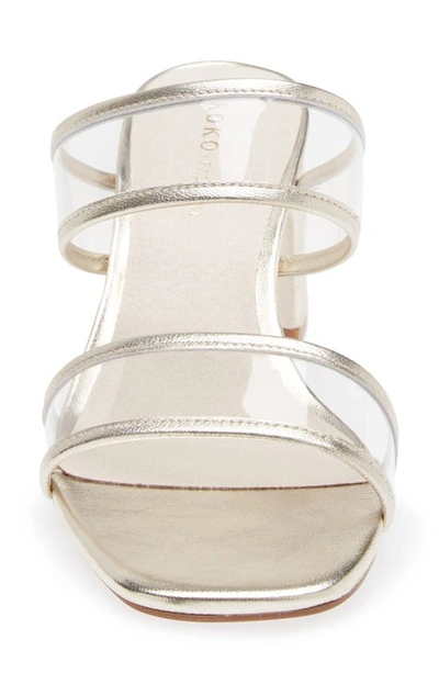 Shop Koko + Palenki Ghost Slide Sandal In Gold Leather