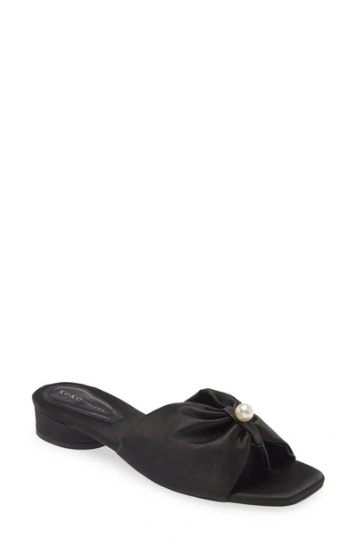 Shop Koko + Palenki Tara Slide Sandal In Black Satin