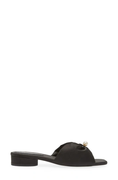 Koko + Palenki Tara Slide Sandal In Black Satin