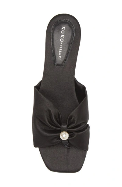 Shop Koko + Palenki Tara Slide Sandal In Black Satin