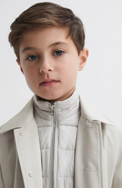 Shop Reiss Kids' Perrin Jacket With Quilted Bib In Stone