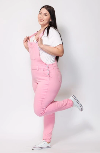 Shop Slink Jeans Denim Overalls In Soft Pink