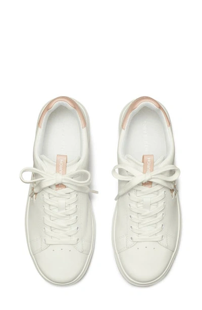 Shop Tory Burch Double T Howell Court Sneaker In Titanium White / Shell Pink
