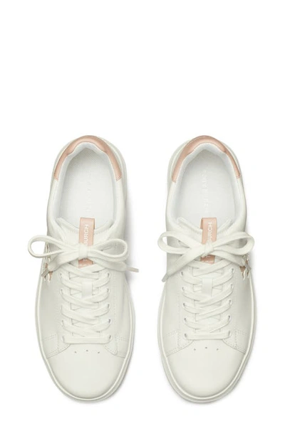 Tory Burch Double T Howell Court Sneaker In Titanium White / Shell Pink