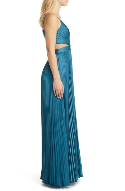 Lulus Got The Glam Pleated Gown In Teal