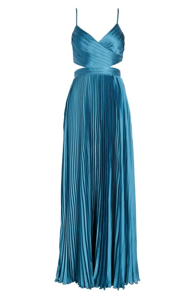 Lulus Got The Glam Pleated Gown In Teal