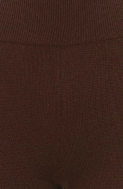 House Of Cb Nereida Rib Flare Pants In Chocolate Brown