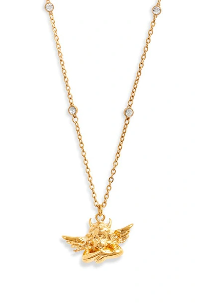 Shop Boys Lie Box Of Rain Pendant Necklace In Gold