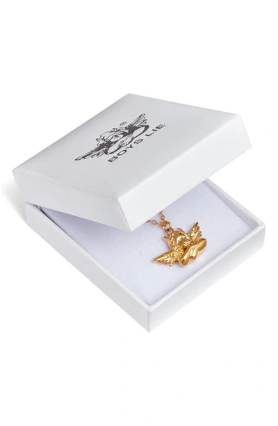 Shop Boys Lie Box Of Rain Pendant Necklace In Gold