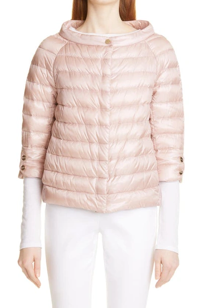 Shop Herno Elsa Iconico Ultralight Water Repellent Down Puffer Jacket In 4011 Pale Pink