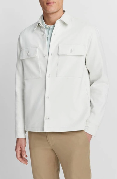 Shop Vince Double Face Workwear Button-up Shirt In Alabaster/ Grey Horn