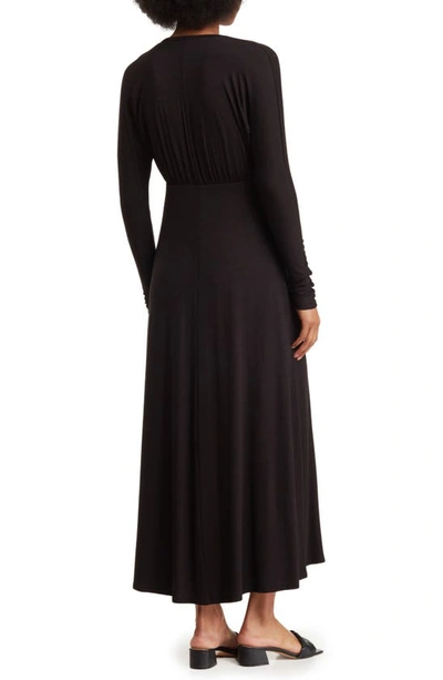 Shop Go Couture Long Sleeve Empire Waist Maxi Dress In Black