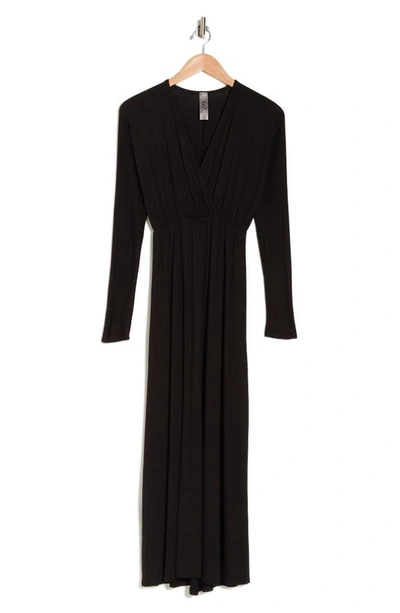 Shop Go Couture Long Sleeve Empire Waist Maxi Dress In Black