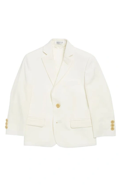 Shop Ralph Lauren Kids' Two-button Wool Suit Jacket In White