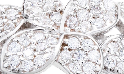 Suzy Levian Sterling Silver Cubic Zirconia Multi Flower Band Ring In White
