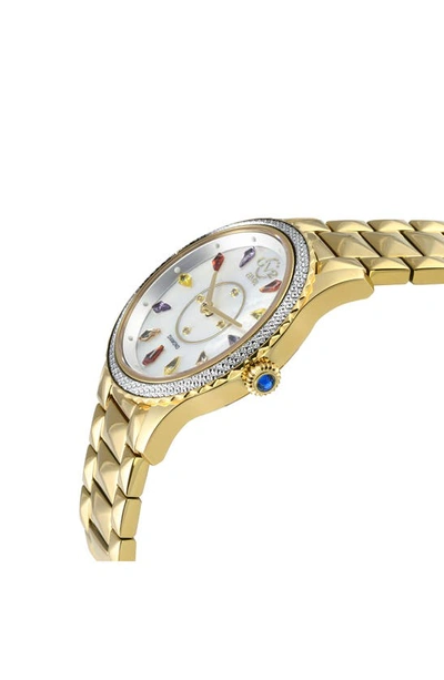 Shop Gv2 Siena Swiss Quartz Diamond Embellished Bracelet Watch In Gold