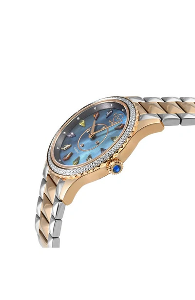 Gv2 Siena Swiss Quartz Diamond Embellished Bracelet Watch In Two Tone