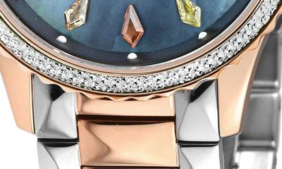 Shop Gv2 Siena Swiss Quartz Diamond Embellished Bracelet Watch In Two Tone