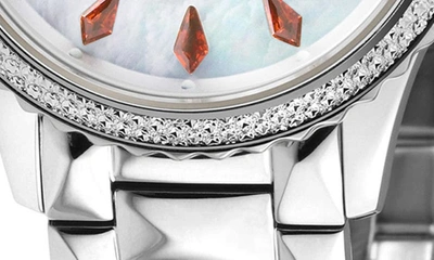 Gv2 Siena Swiss Quartz Diamond Embellished Bracelet Watch In Silver