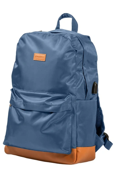 Champs Water Resistant Nylon Backpack In Navy